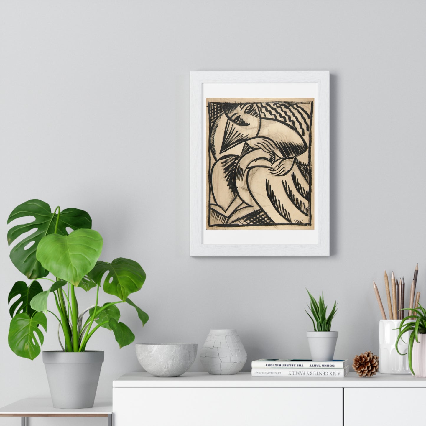 Figurative Abstraction, from the Original, Wooden Framed Print