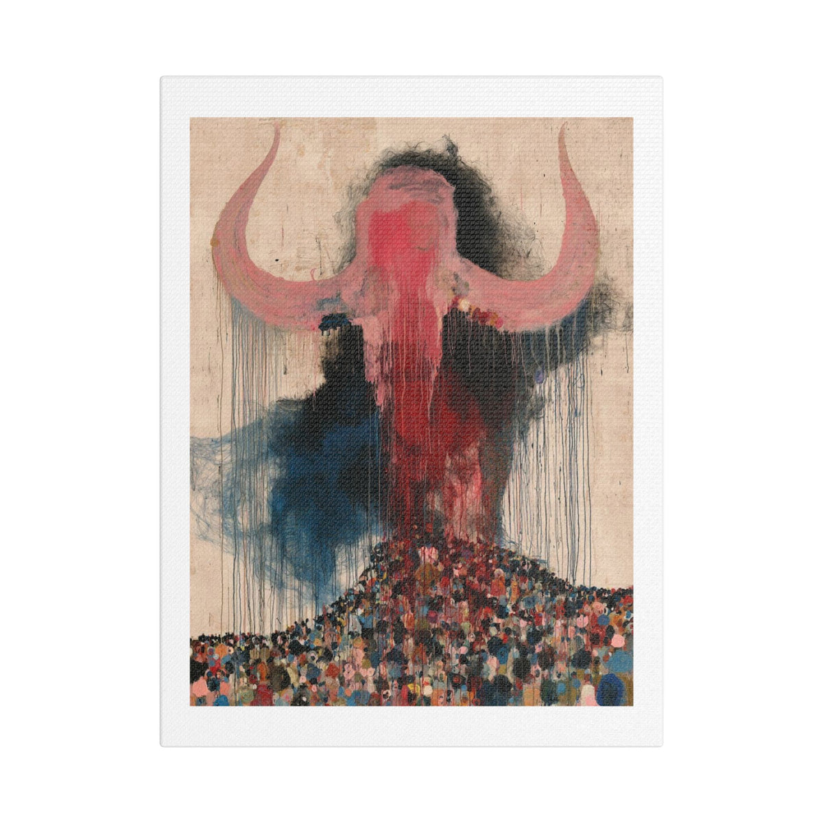 Corrida de Toros, Neo-Surrealism, Art Print on Satin Canvas, Stretched