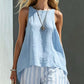 Vireous Linen Sleeveless Summer Shirt, Womens Loose-Fitting Button-Up Top