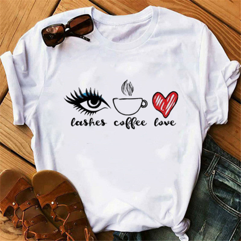 Lips and Lashes Design Women's Fashion T-Shirt