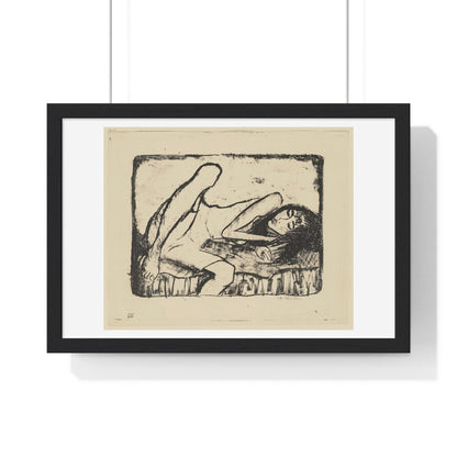 Mädchen auf der Liege II (1919) by Otto Mueller, from the Original, Framed Print