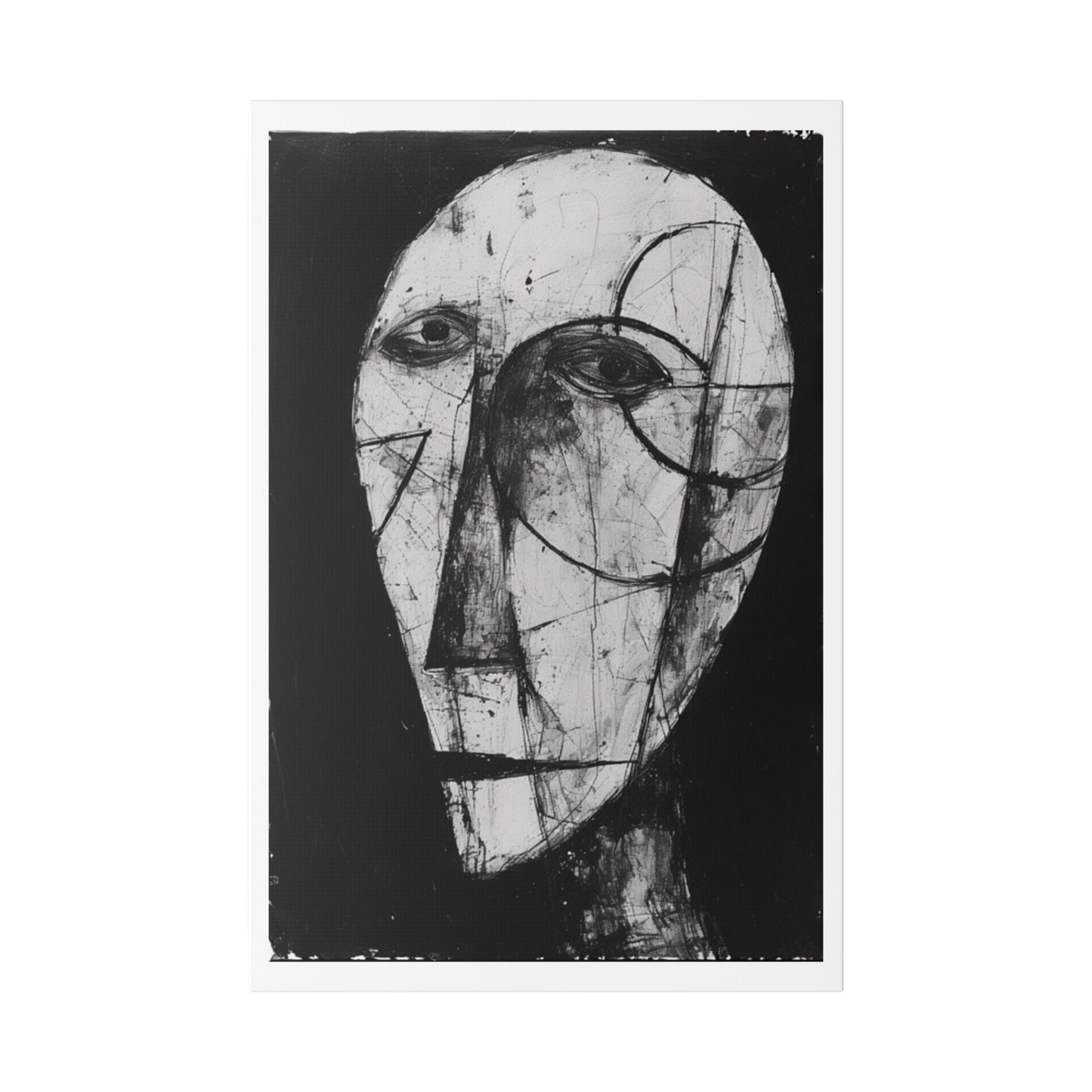 Brutalist Portrait Art 'Designed by AI' Canvas Art Print