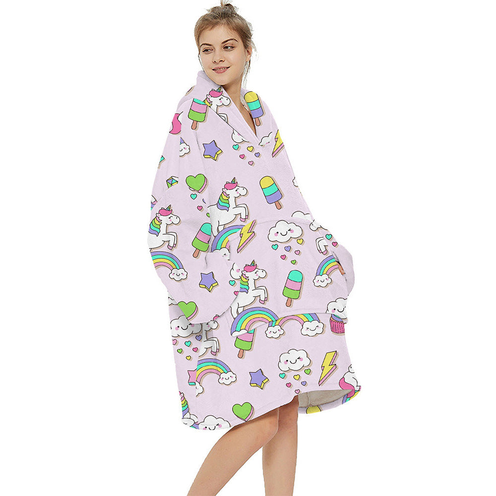 Extra-Large Printed Warm Layabout Blanket Hoodie