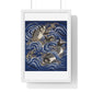 Gift Cover 'Fukusa' with Carp in Waves (Meij Period) from the Original, Framed Art Print