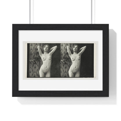 Portrait of a Naked Woman (1873–1910) Vintage Black & White Photography from the Original, Framed Art Print