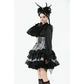 Dark in Love Hexa Layered Tartan Skirt in Black