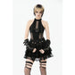 Dark in Love Bondage Mesh-Panel Buckle Halter Top