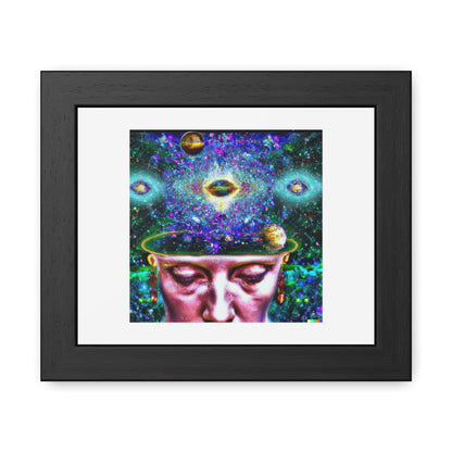 Human Consciousness Digital Art 'Designed by AI' Wooden Framed Print