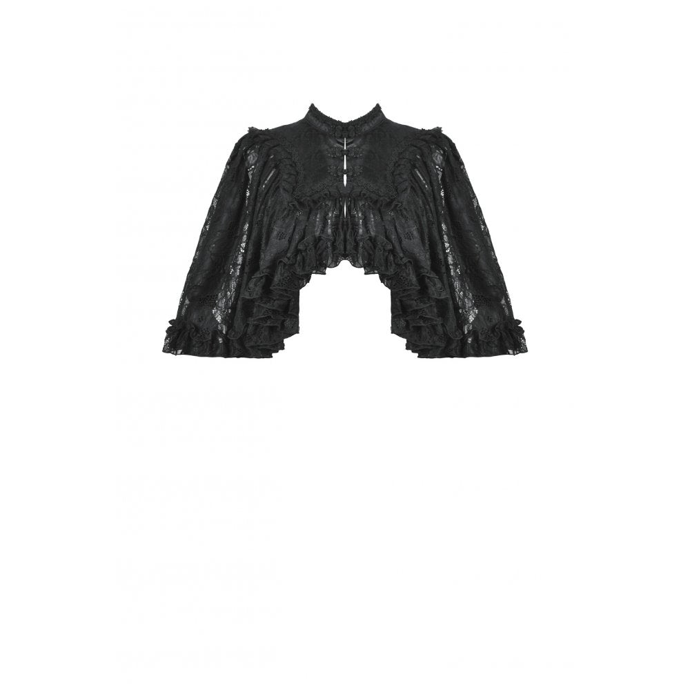 Dark in Love Zuri Vintage Lace Cape with Flowing Sleeves