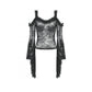Dark in Love Delaney Gothic Romantic Lace Flare-Sleeve Top