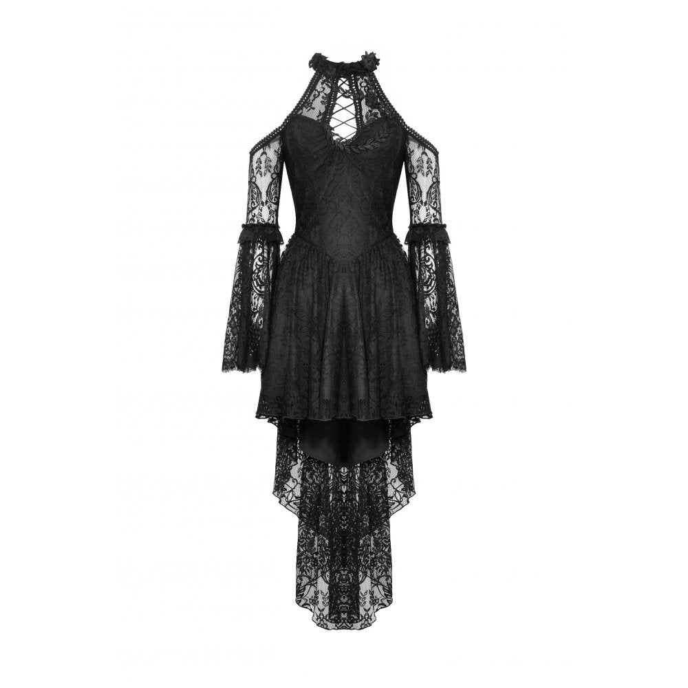 Dark in Love Gem Gothic Vine Lace-Tail Dress