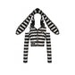 Dark in Love Xianne Prison Bunny Striped Hooded Crop Top