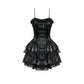Dark in Love Harriet Punk Shiny Faux Leather Layered Dress