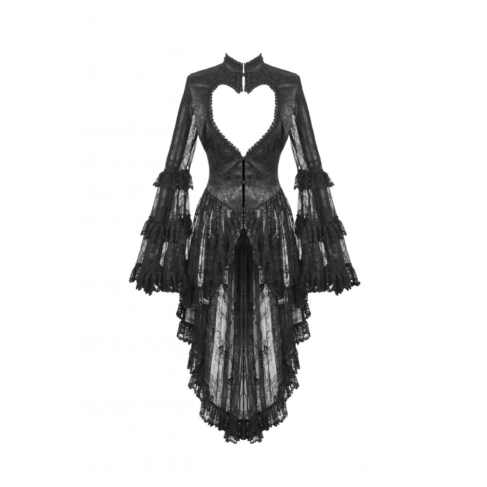 Dark in Love Odessa Gothic Classic Heart-Shaped Hollow-Out Tailcoat
