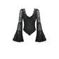 Dark in Love Zuri Gothic Romantic Lace Patchwork Bell-Sleeve Layered Cuff Top