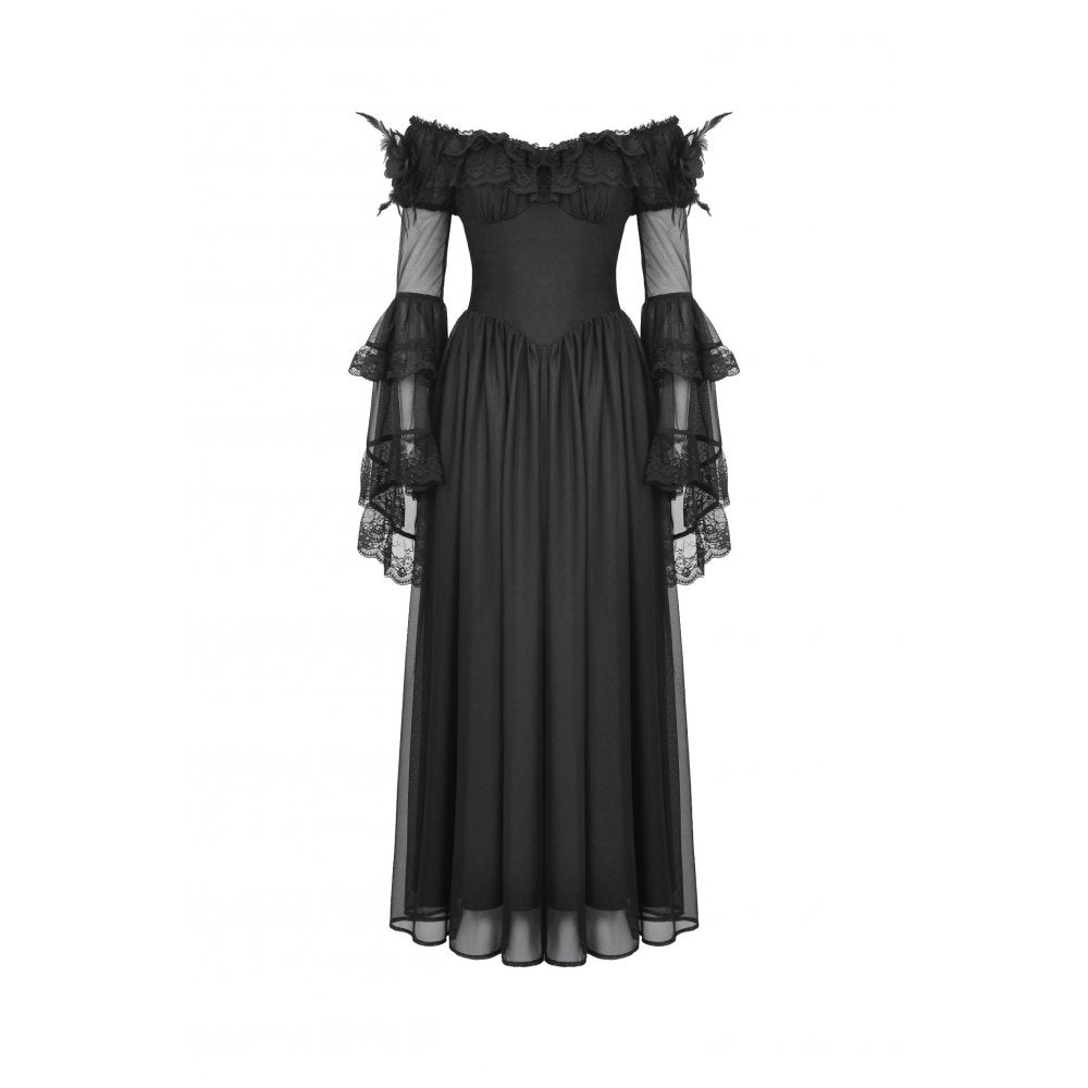 Dark in Love Millicent Black Tulle Feather Fantasy dress