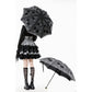 Dark in Love Belladonna Embroidered Folding Parasol in Black