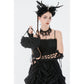 Dark In Love Victoria Black Lace Bow Mini Handbag