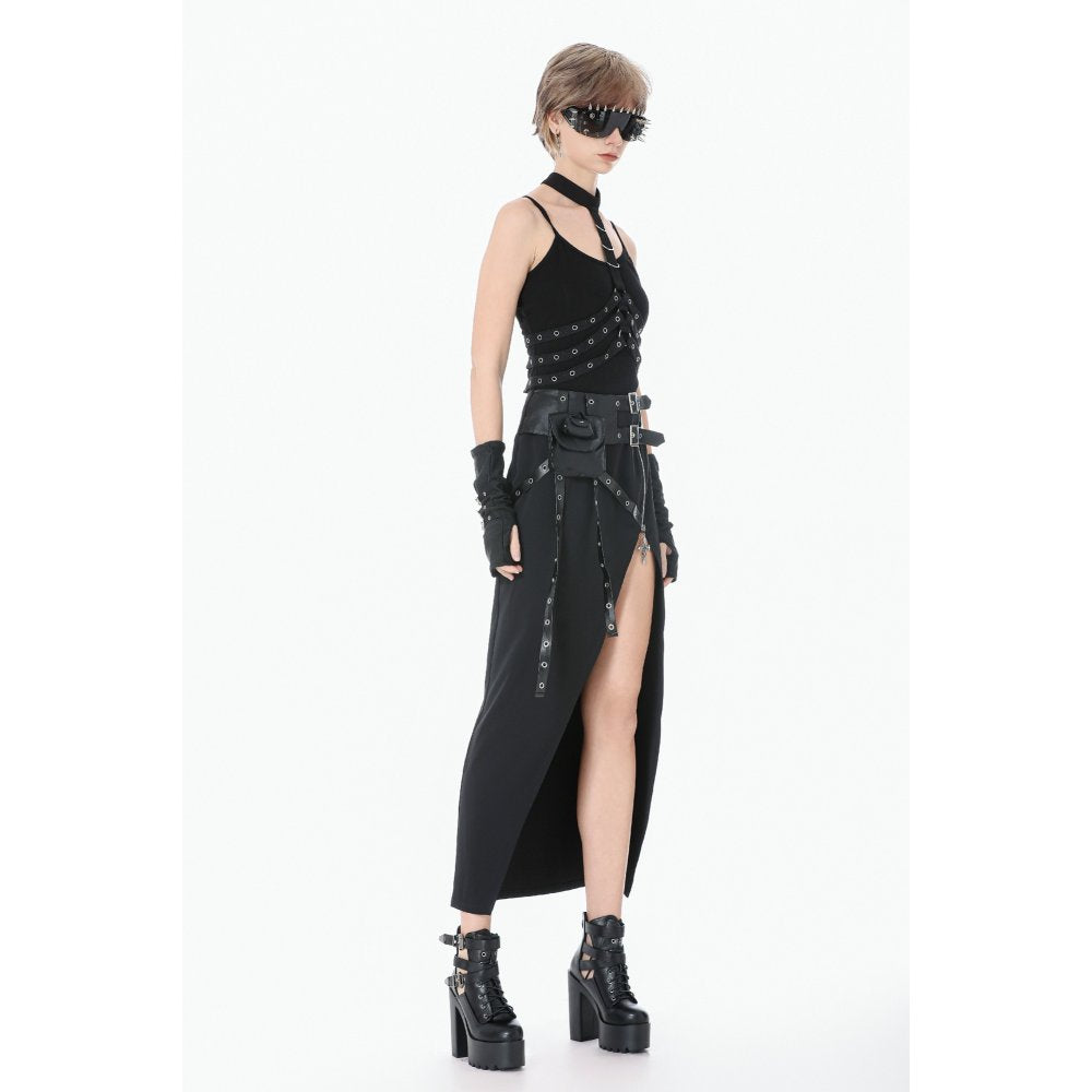 Dark In Love Punk Rib Cage Grommet Waist Cincher Belt