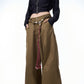 Vireous Retro Artist Women's Very Wide Leg Pants with Belt
