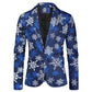 Men's Fashion Fun Bright Printed Blazer, Christmas Designs