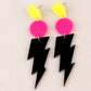 Fashion Colour-Contrast Lightning Strike Acrylic Earrings