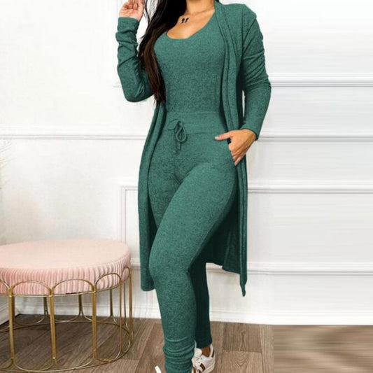 Women's Casual Jumpsuit Set with High-Waist Drawstring Pants