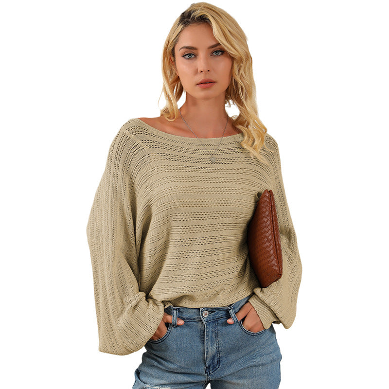 Vireous Textured Lantern Sleeve Women's Sweater