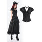 Dark in Love Courtly Cross Gem Pendant Gothic Blouse