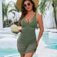 Vireous Swimsuit Summer Sexy Sling Dress with Integral Briefs