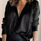 Vireous Women's Silky Satin Long-Sleeved Shirt