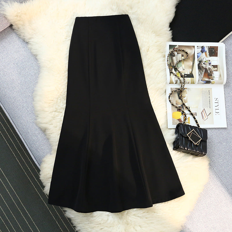 Vireous Fishtail High-Waist All-Matching Daily Wear Maxi Skirt