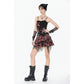 Dark in Love Punk Plaid Cross Strap Top