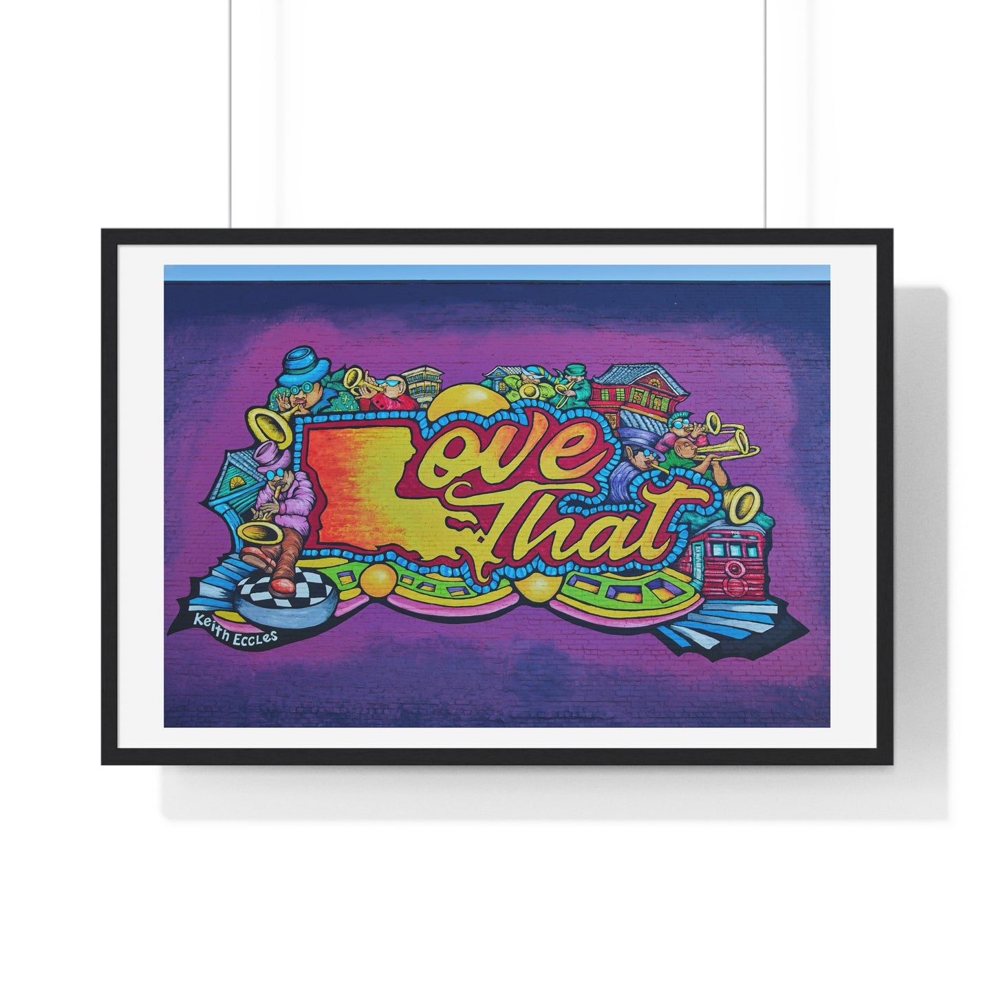 The 'Love That' Mural by Keith Eccles in Gretna, Louisiana, Framed Art Print