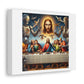 Jesus, Aliens, NPCs and Robots Depicted in the Last Supper, Art Print 'Designed by AI' on Canvas