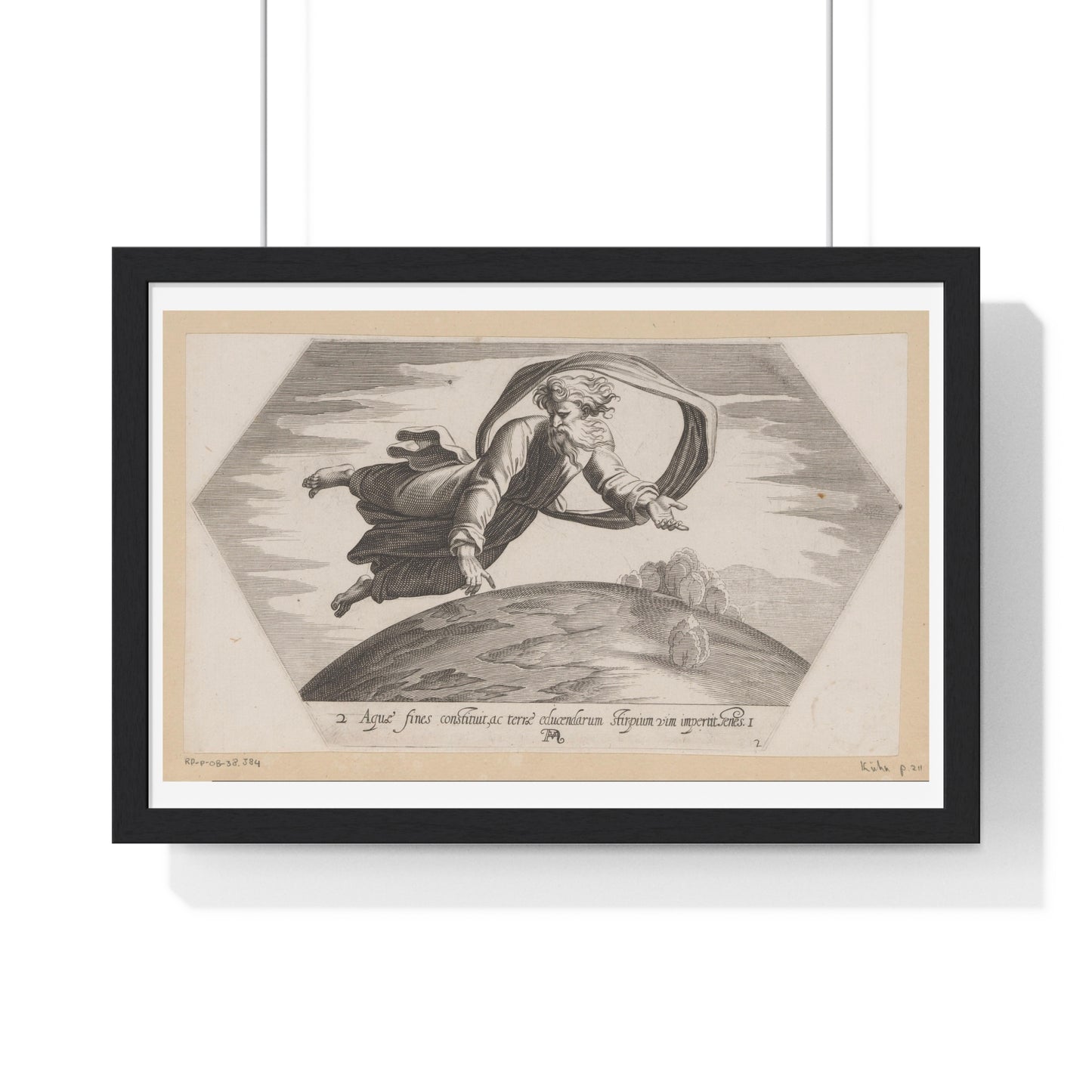 God Scheidt de Wateren (1626) by Francesco Villamena and Rafaël, from the Original, Framed Art Print
