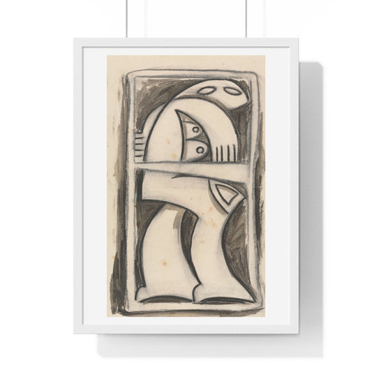 Standing Female Figure, from the Original, Wooden Framed Print