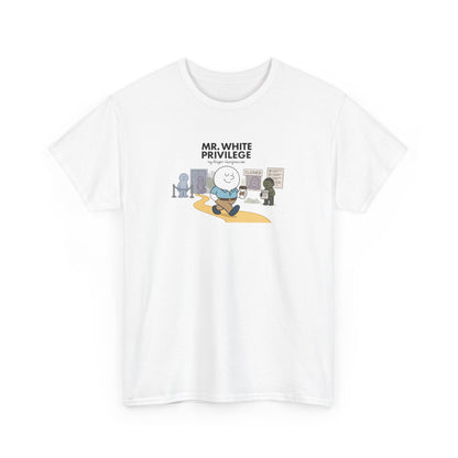 Mr White Privilege, Funny Mr Men Cartoon Art T-Shirt