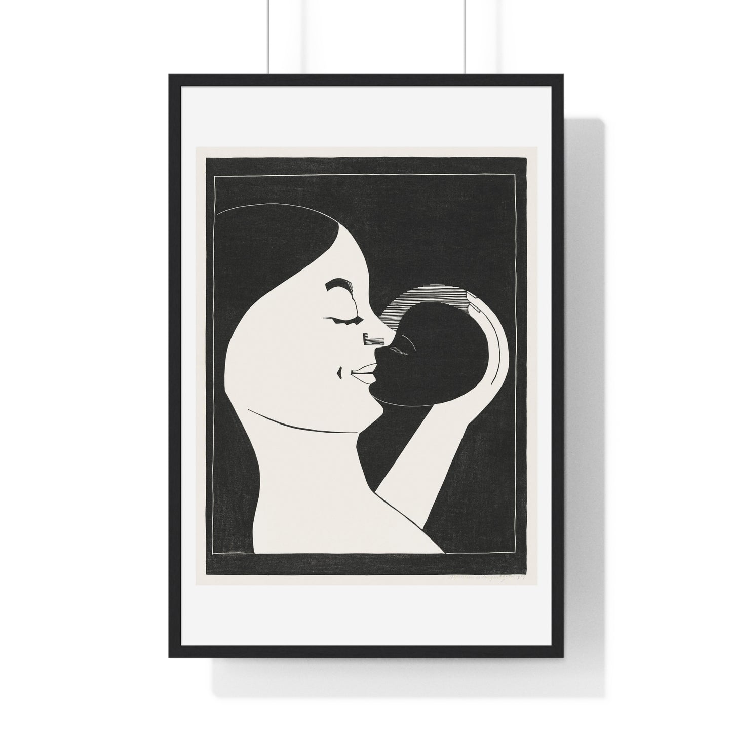 Mother and Child 'Moeder en Kind' (1929) by Samuel Jessurun de Mesquita, from the Original, Framed Print