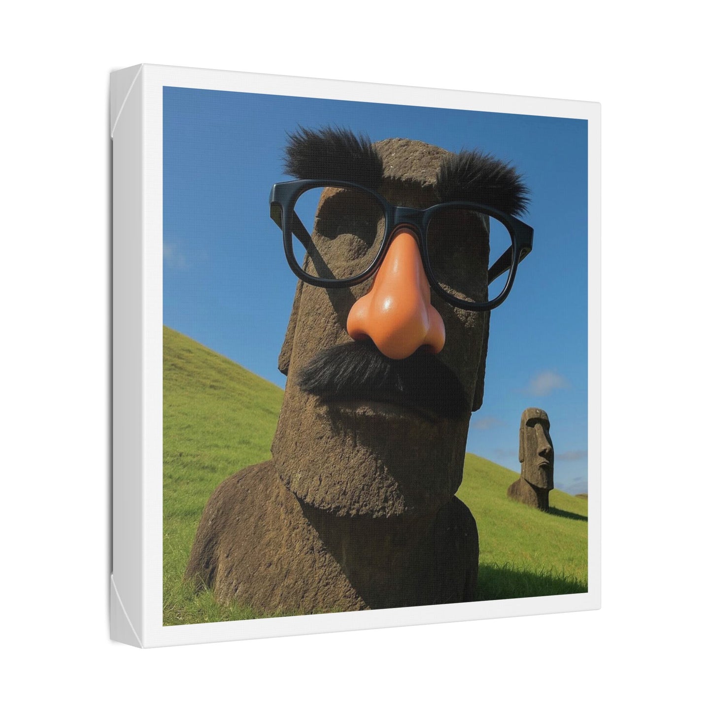 Moai Statues of Easter Island Seen on a Good Day II 'Designed by AI' Canvas Art Print
