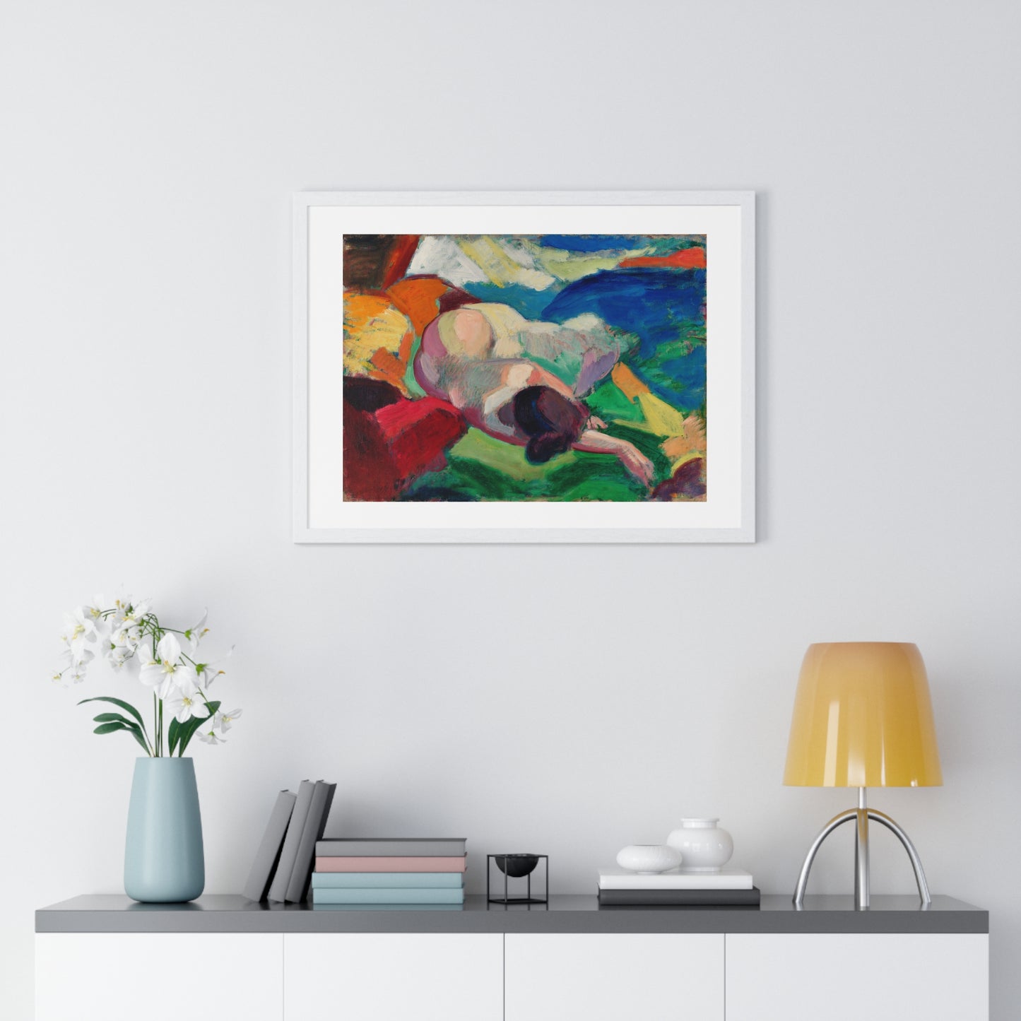 Naked Woman Posing Sensually 'Nude' (1915–1916) by Carl Newman, from the Original, Framed Art Print