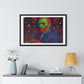 Vincent van Gogh Self Portrait Remixed, Psychedelic Art 'Designed by AI' Framed Print