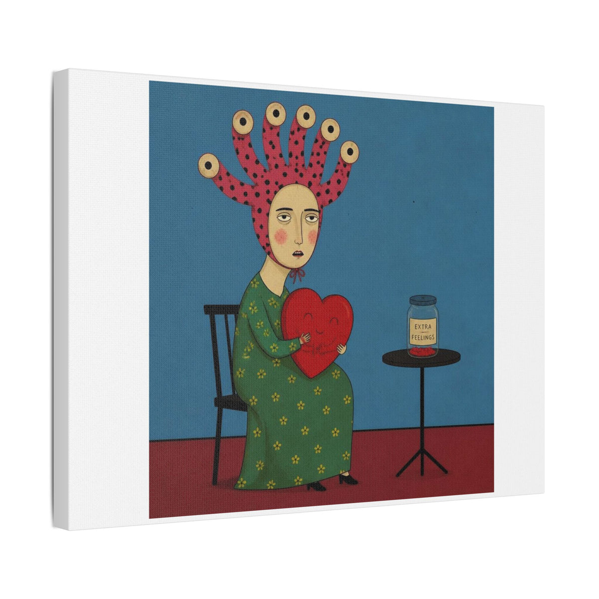 Extra Feelings, Cartoon Art Print on Canvas
