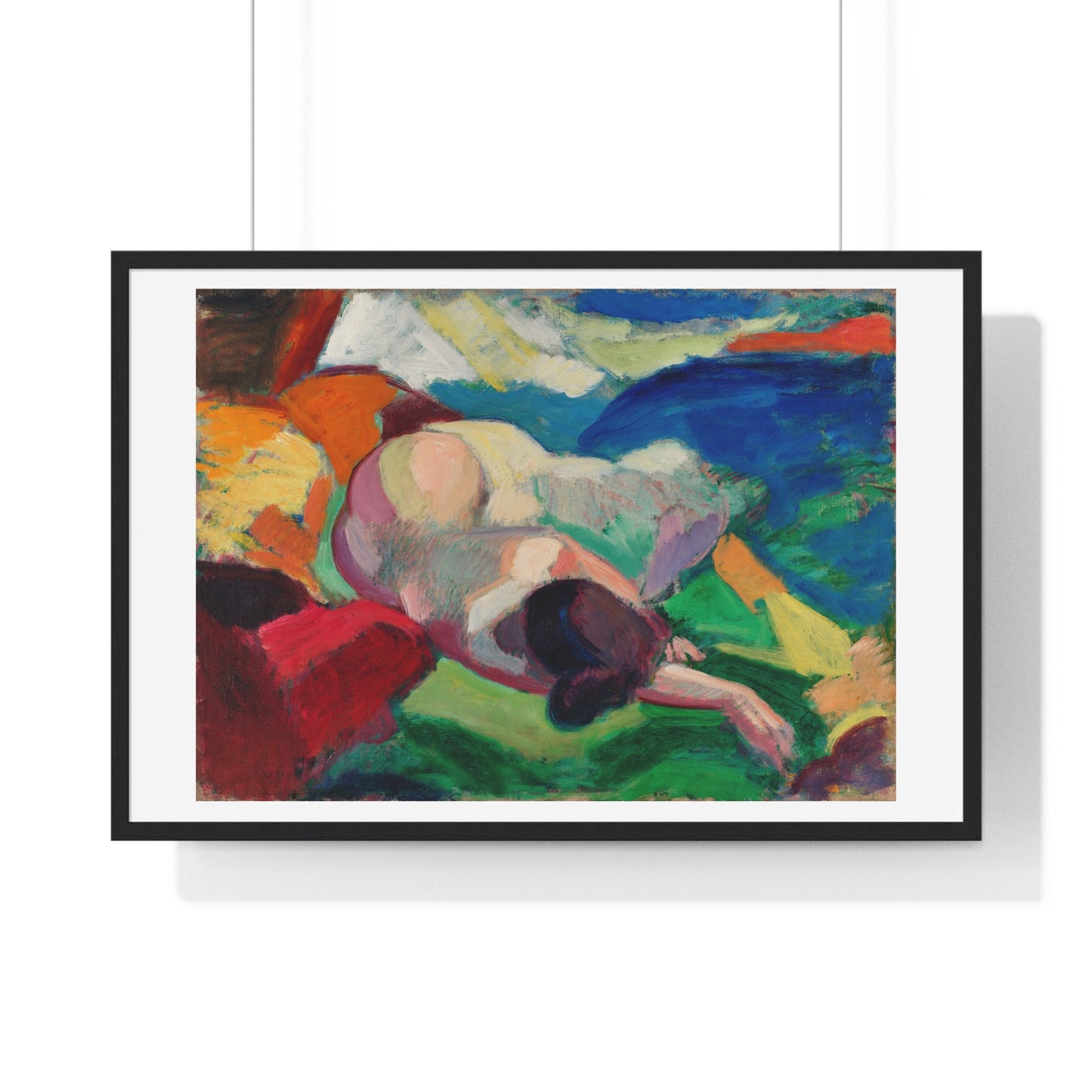 Naked Woman Posing Sensually 'Nude' (1915–1916) by Carl Newman, from the Original, Framed Art Print