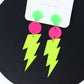 Fashion Colour-Contrast Lightning Strike Acrylic Earrings