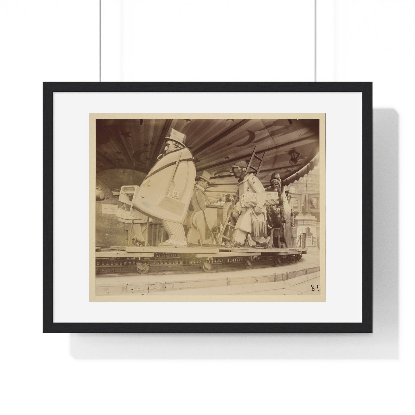 Vintage Photography 'Fête du Trone' by Eugène Atget, from the Original, Framed Art Print