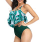 Double Layer Lotus Leaf High Waist Women's Split Swimsuit