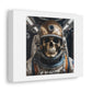 Skull with Living Eyes and Skin in Astronaut Helmet, Hyper Realistic, Art Print 'Designed by AI' on Canvas