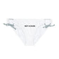 'Not a Dude' Women's White Printed Loop Tie Side Bikini Bottom