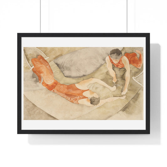 Two Trapeze Performers in Red by Charles Demuth (circa 1917) from the Original, Framed Art Print